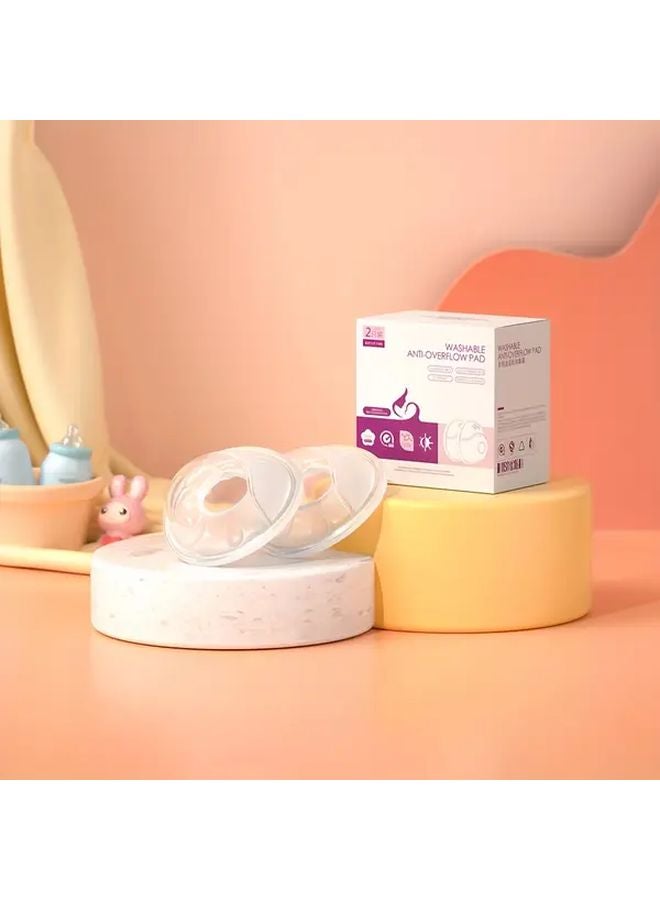 White Breast Milk Collector 2pcs Leakproof Portable Manual Expression System for Nursing Moms - Image 1